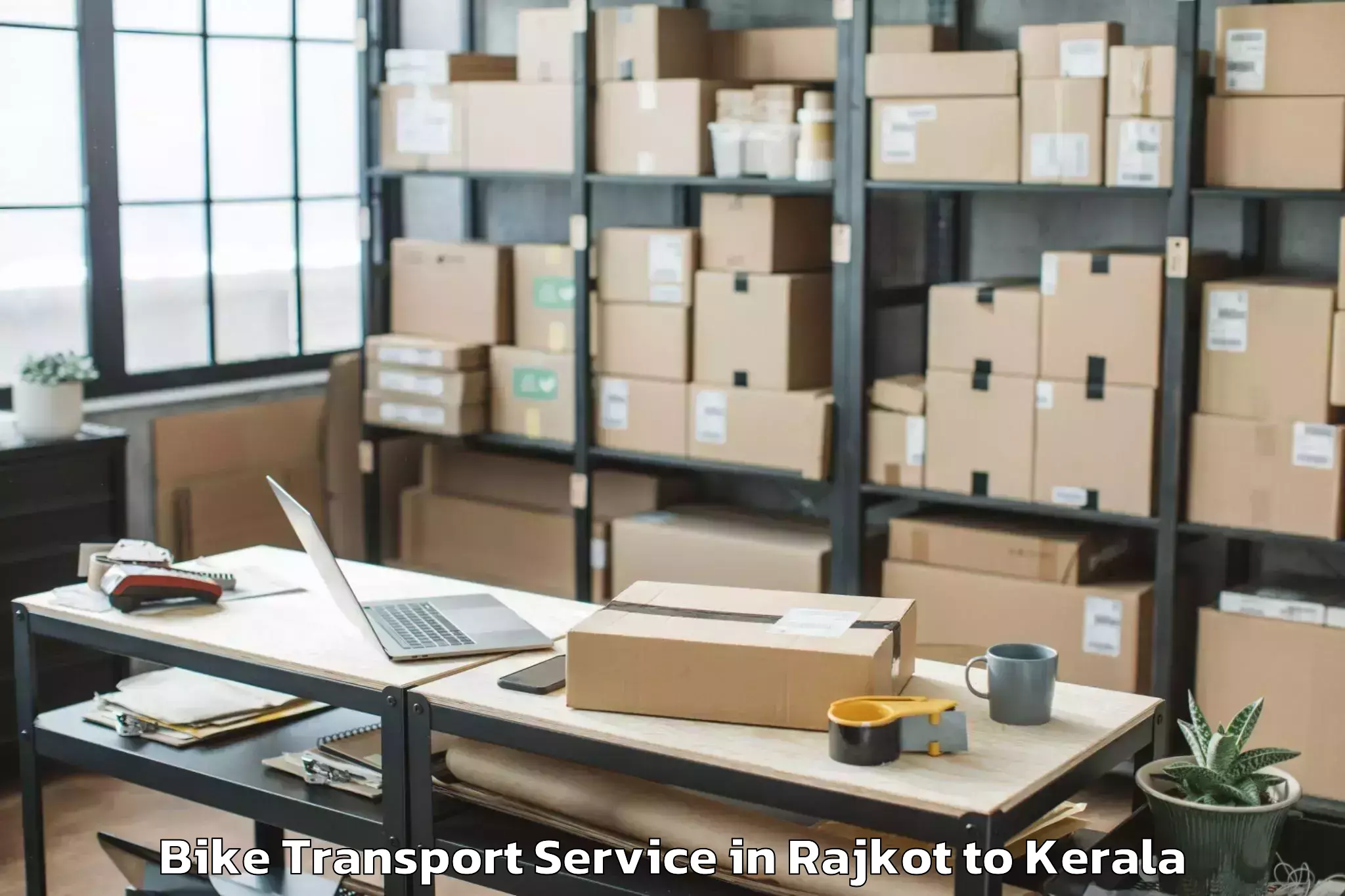 Hassle-Free Rajkot to Peravoor Bike Transport